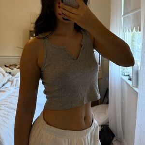 Brandy Melville Gray Ribbed Crop Top